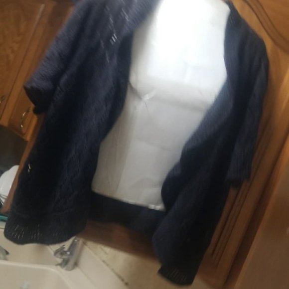 ST JOHNS BAY WOMENS CARDOGAN SWEATER BLACK SIZE  1X - Picture 7 of 8